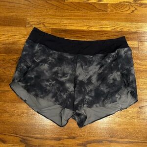 Athleta Black and Gray Athletic Shorts with Lightweight Fabric